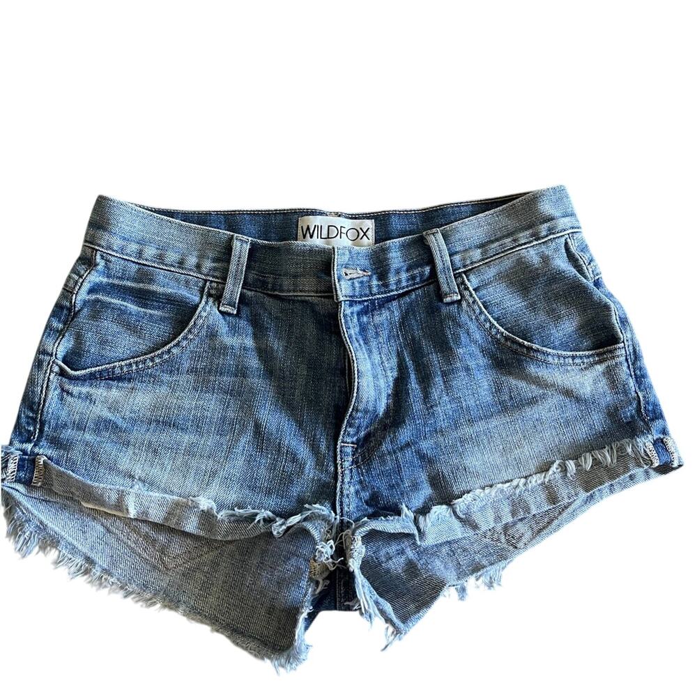 Wildfox Light Wash Cutoff Fray Shorts 24 Waist